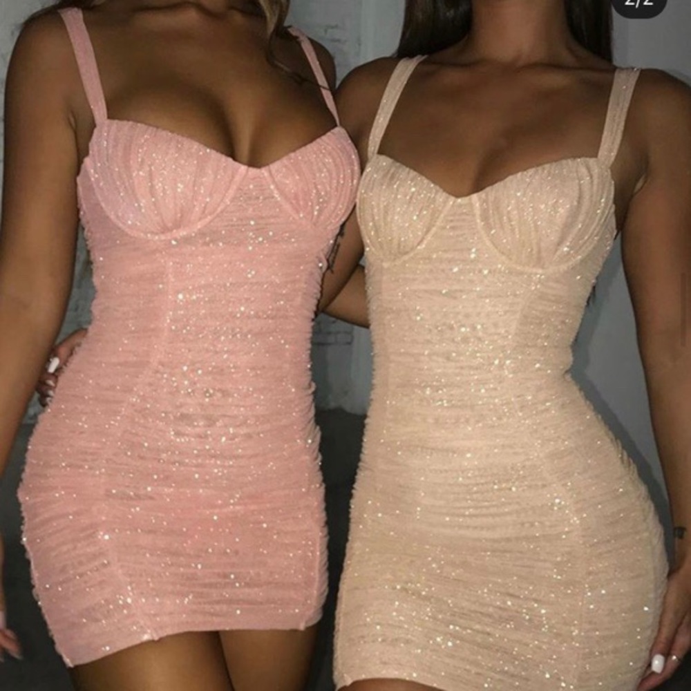 Oh polly silver lining underwire glitter bodycon